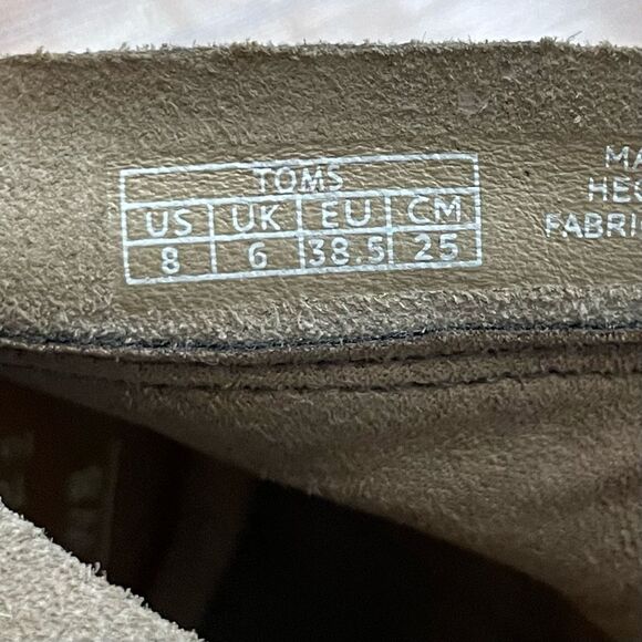 Toms Majorca Peep Toe Sandal Desert Taupe Perforated Suede Boot Stacked Heel 8 - Picture 10 of 10